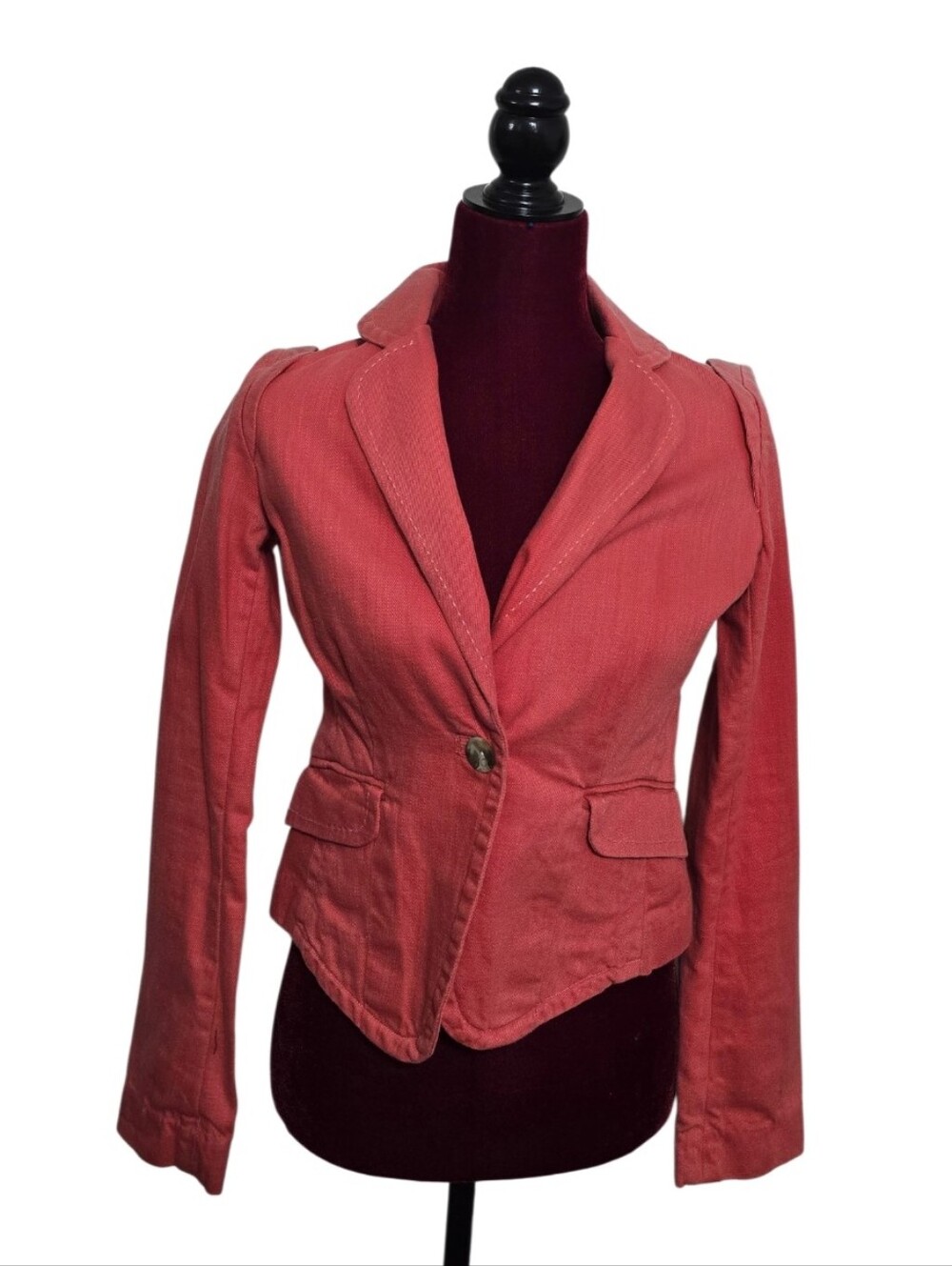 #A142 Women's Coral Single-Button Blazer Jacket